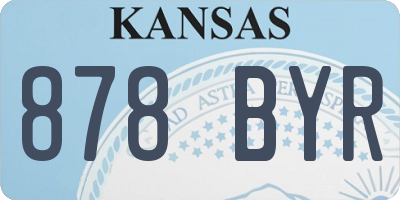 KS license plate 878BYR