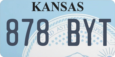 KS license plate 878BYT