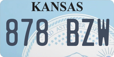KS license plate 878BZW