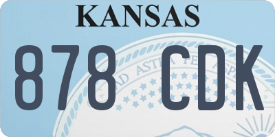KS license plate 878CDK