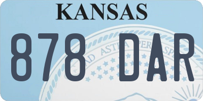 KS license plate 878DAR