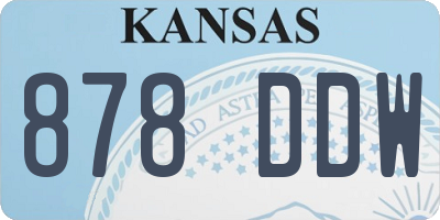 KS license plate 878DDW