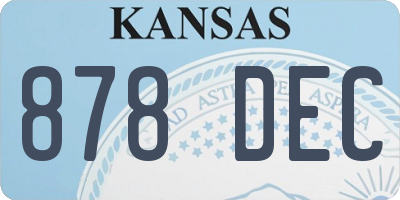 KS license plate 878DEC