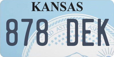 KS license plate 878DEK