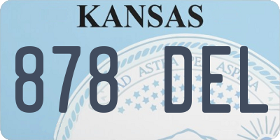 KS license plate 878DEL