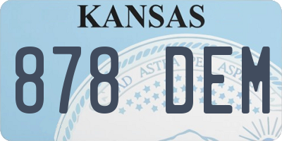 KS license plate 878DEM
