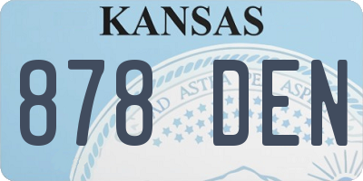 KS license plate 878DEN