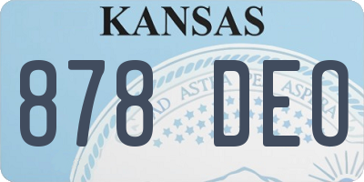 KS license plate 878DEO