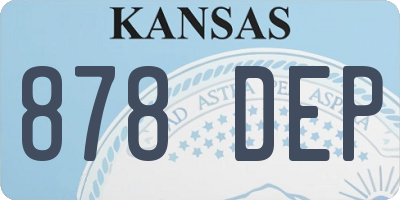 KS license plate 878DEP