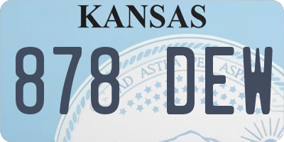 KS license plate 878DEW
