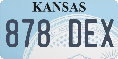 KS license plate 878DEX