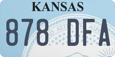 KS license plate 878DFA