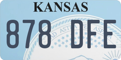 KS license plate 878DFE
