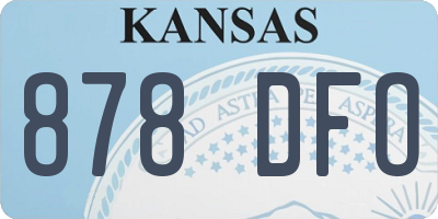 KS license plate 878DFO