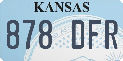 KS license plate 878DFR