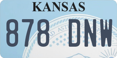 KS license plate 878DNW