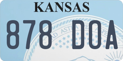 KS license plate 878DOA