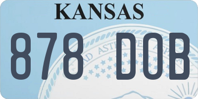 KS license plate 878DOB