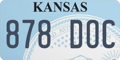 KS license plate 878DOC