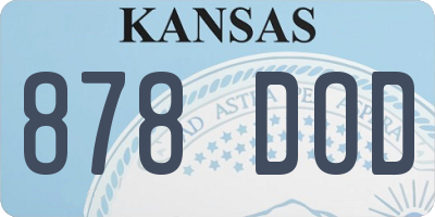 KS license plate 878DOD