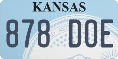 KS license plate 878DOE