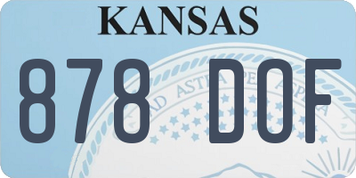 KS license plate 878DOF