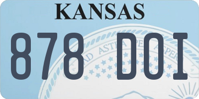 KS license plate 878DOI