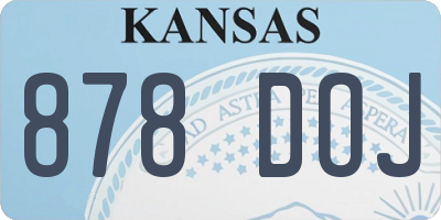 KS license plate 878DOJ