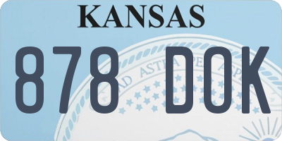 KS license plate 878DOK