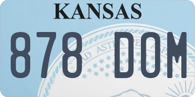KS license plate 878DOM