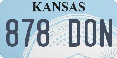 KS license plate 878DON