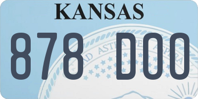 KS license plate 878DOO