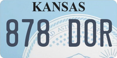 KS license plate 878DOR