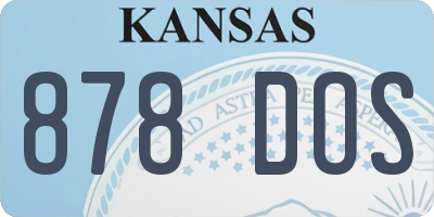 KS license plate 878DOS