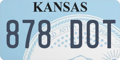 KS license plate 878DOT