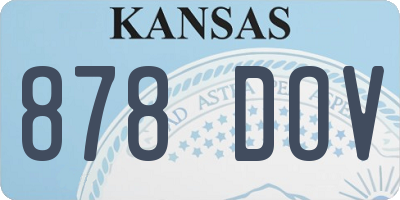 KS license plate 878DOV