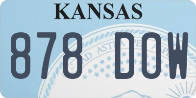 KS license plate 878DOW