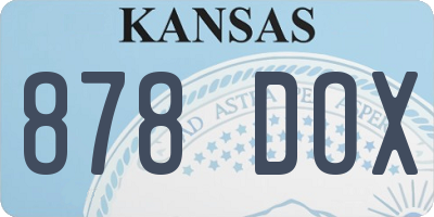 KS license plate 878DOX