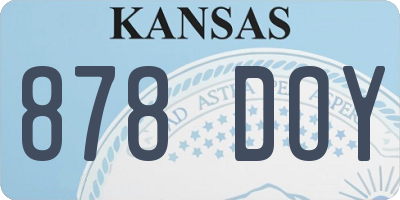 KS license plate 878DOY