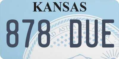 KS license plate 878DUE