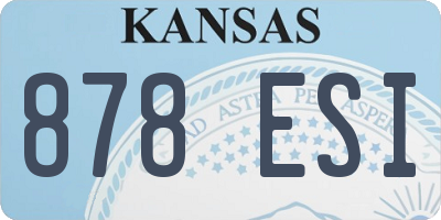 KS license plate 878ESI