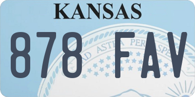 KS license plate 878FAV