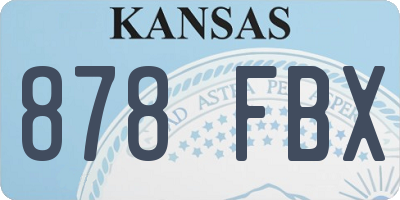 KS license plate 878FBX