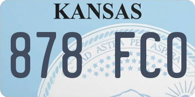 KS license plate 878FCO