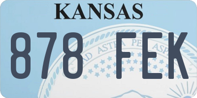 KS license plate 878FEK
