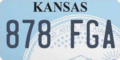 KS license plate 878FGA