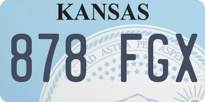 KS license plate 878FGX