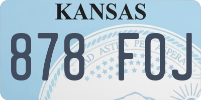 KS license plate 878FOJ