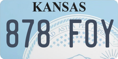 KS license plate 878FOY