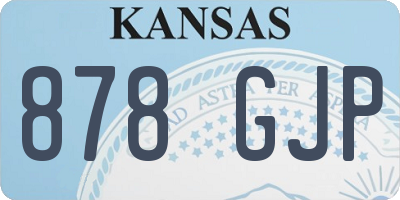 KS license plate 878GJP